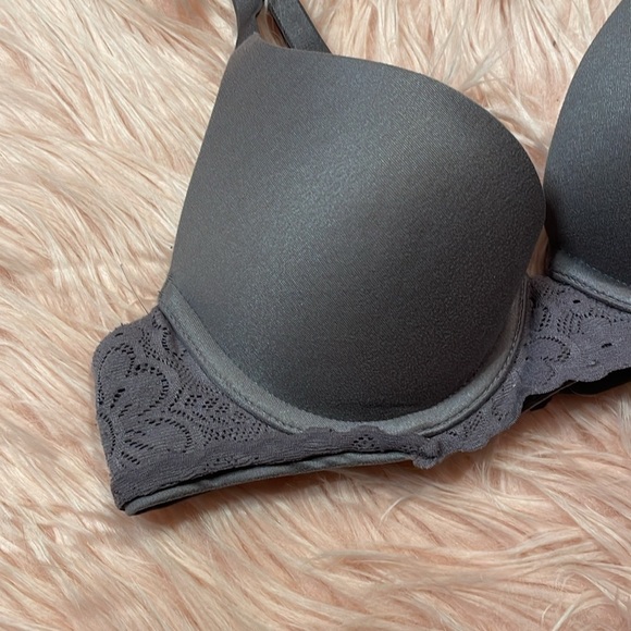 Aerie Gray Real Sunni Demi Underwire Padded Bra Size 32A - Picture 2 of 5